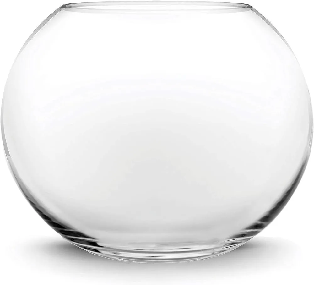 9" Clear Glass Bowl Vase