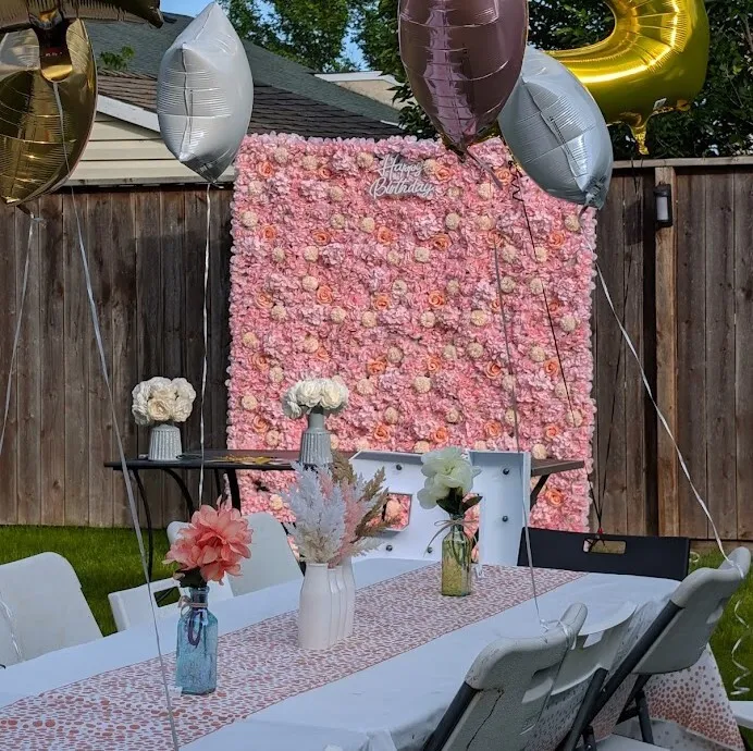 Pink Floral Wall