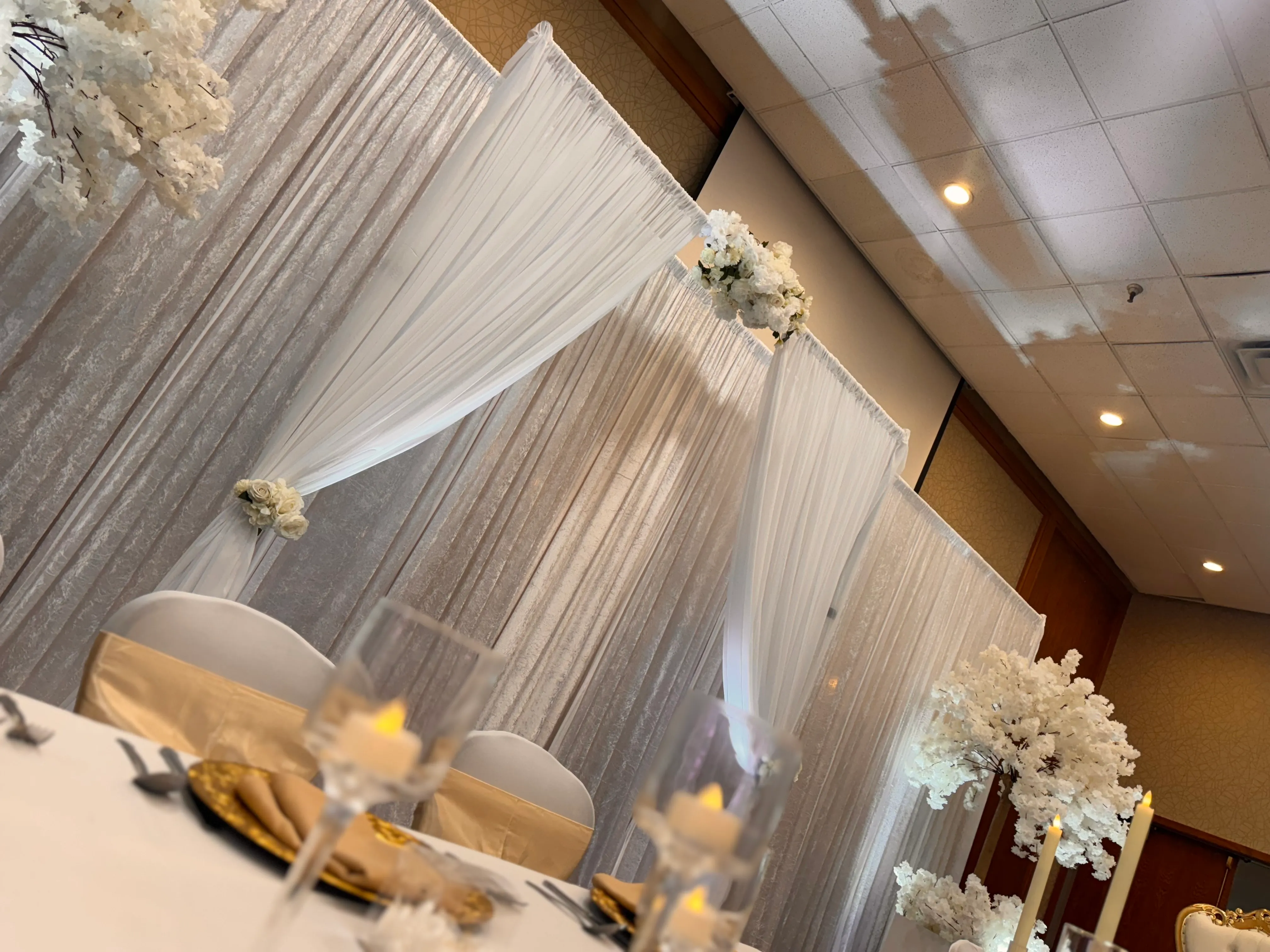 White Velvet Draping