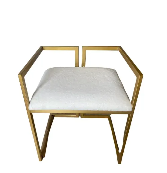 White/Gold Fur Chair