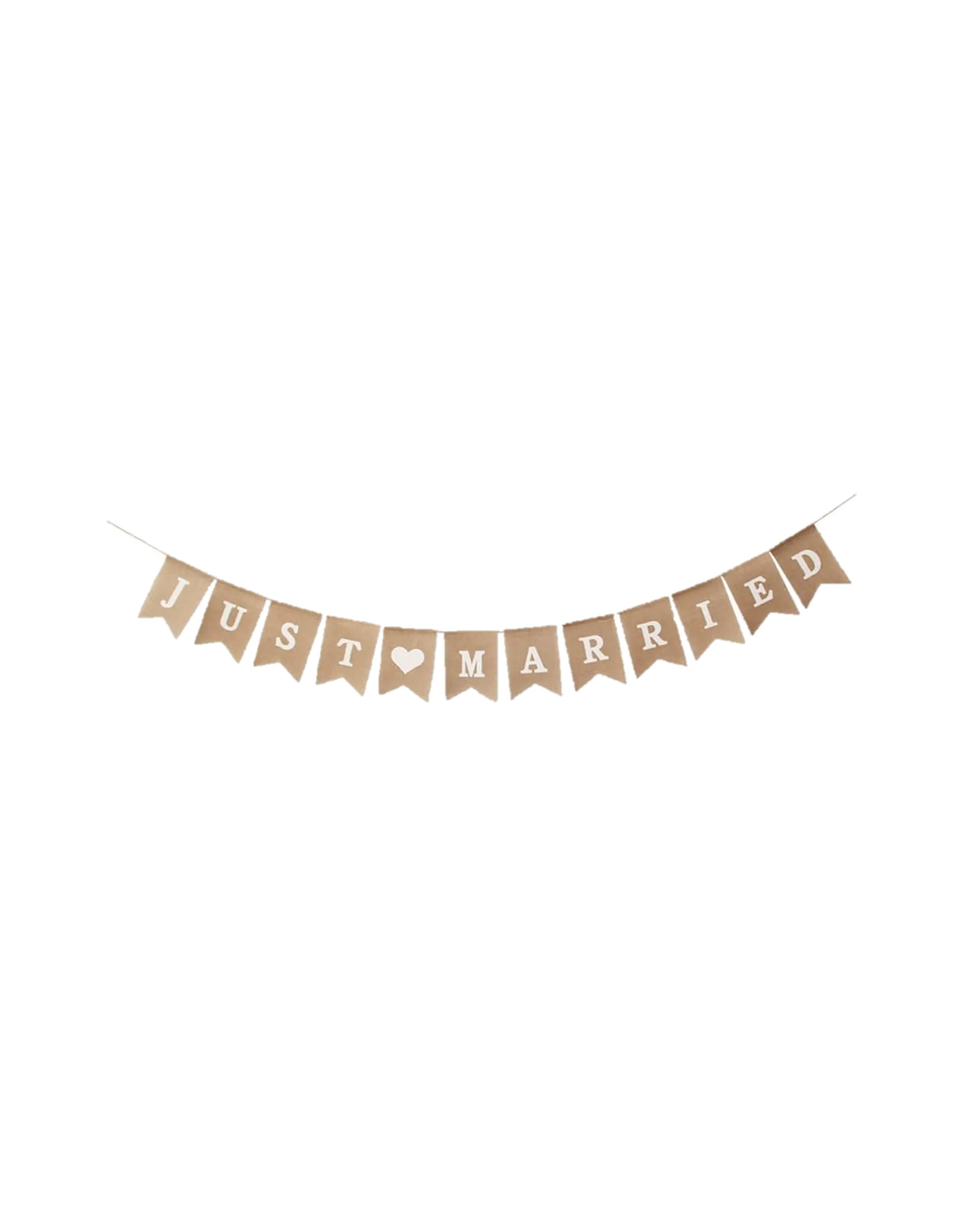 Just (Heart) Married Hessian Bunting