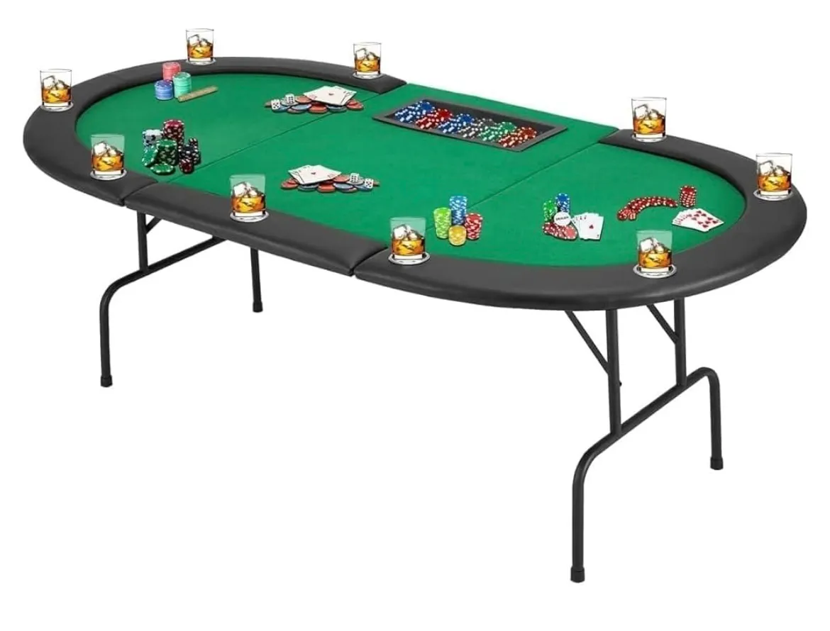 Oval Texas Hold'em Poker Table