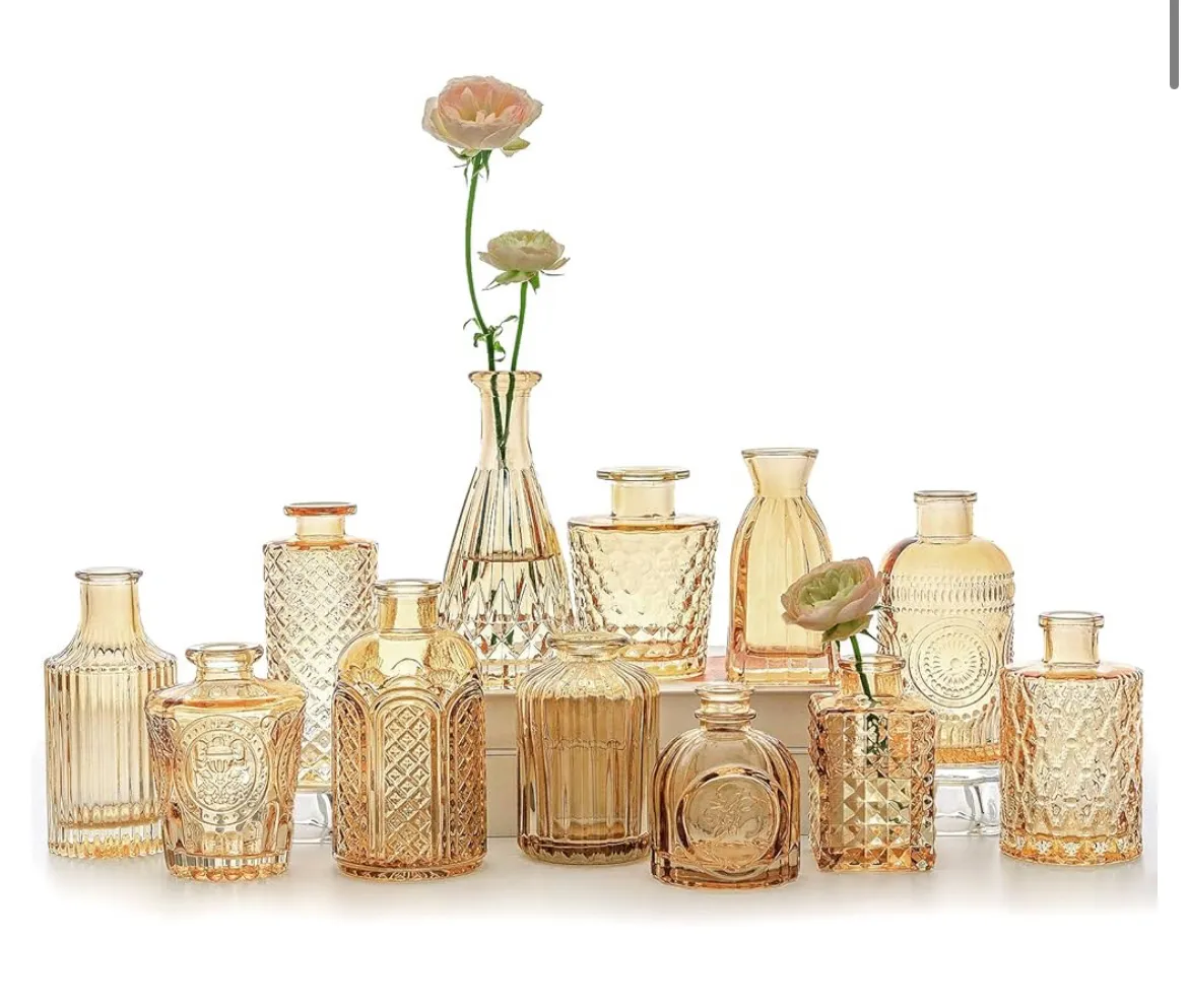Gold Amber Bud Vases