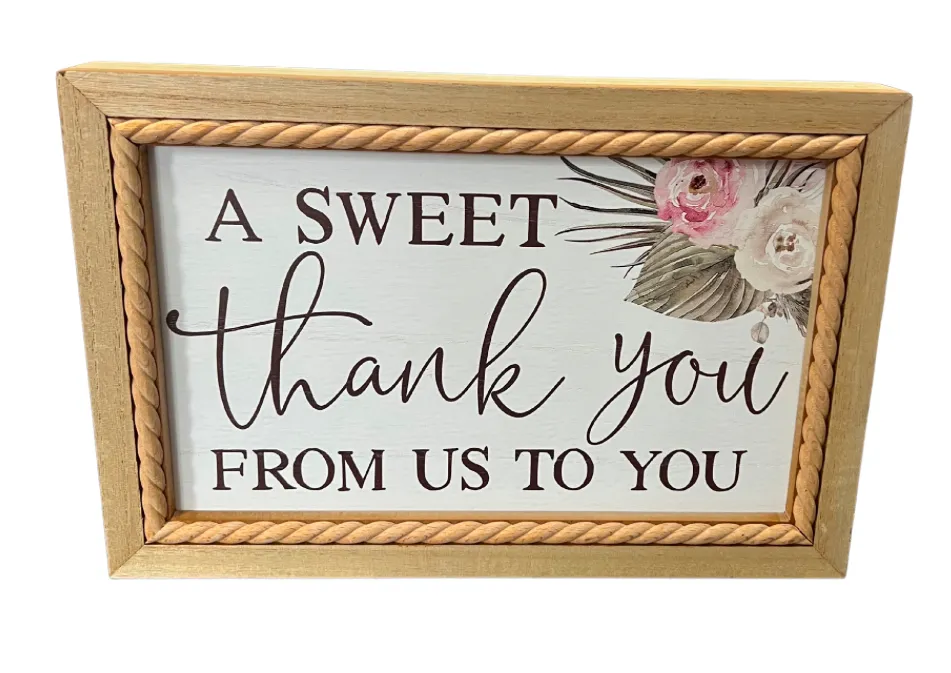Wood Thank You Sign