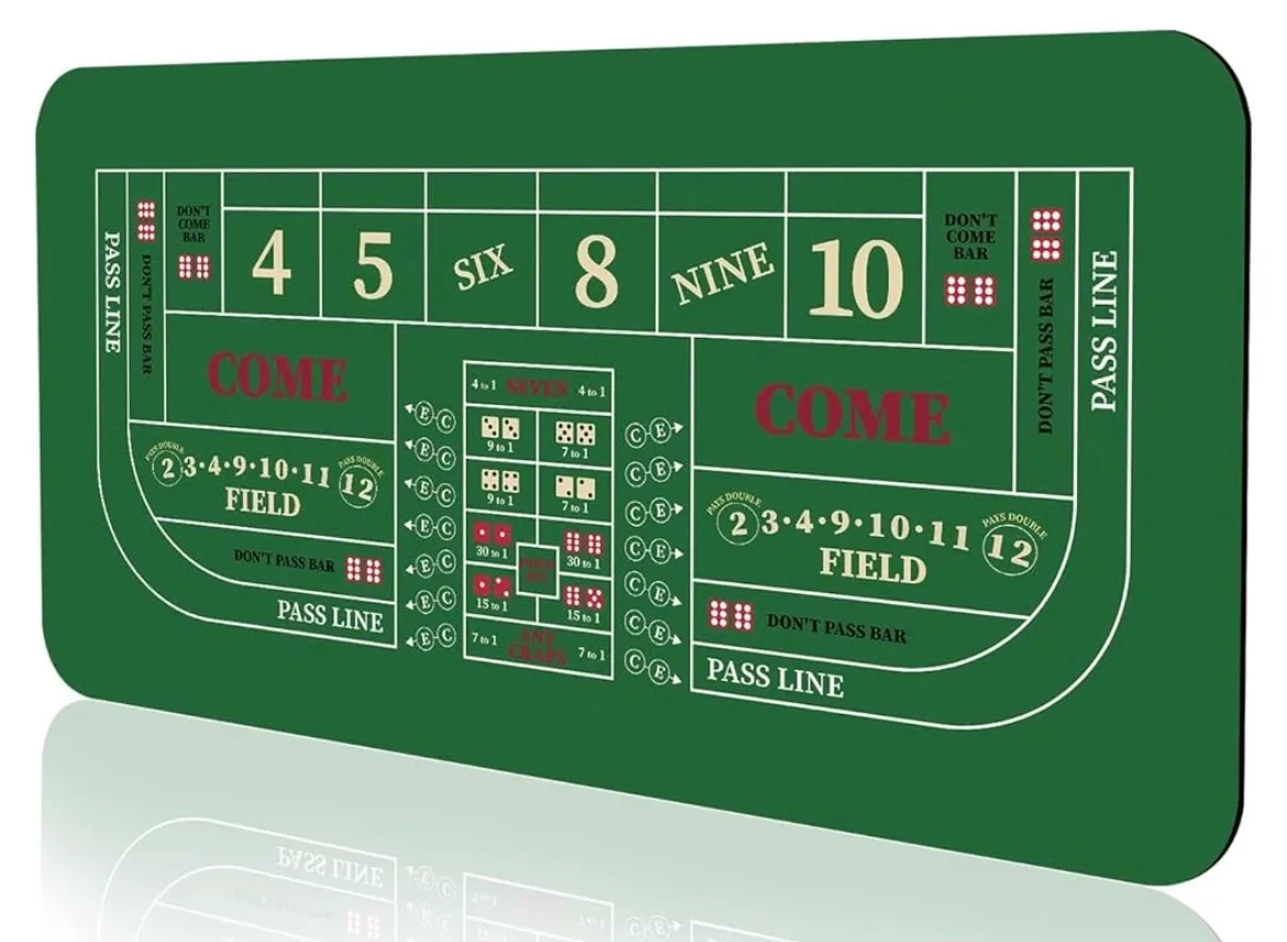 Craps Tabletop Layout Mat