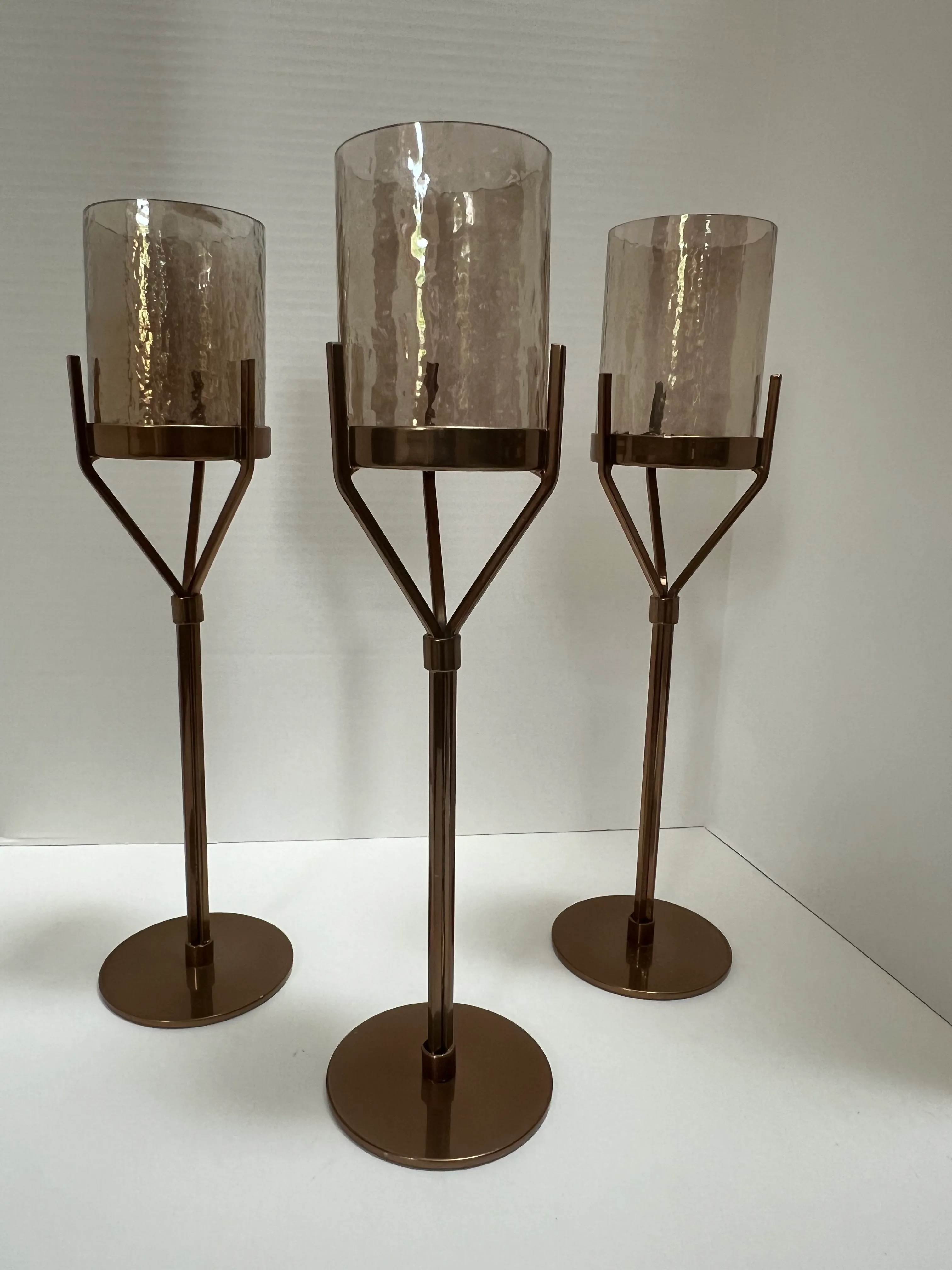 Tall Bronze Candle Holders