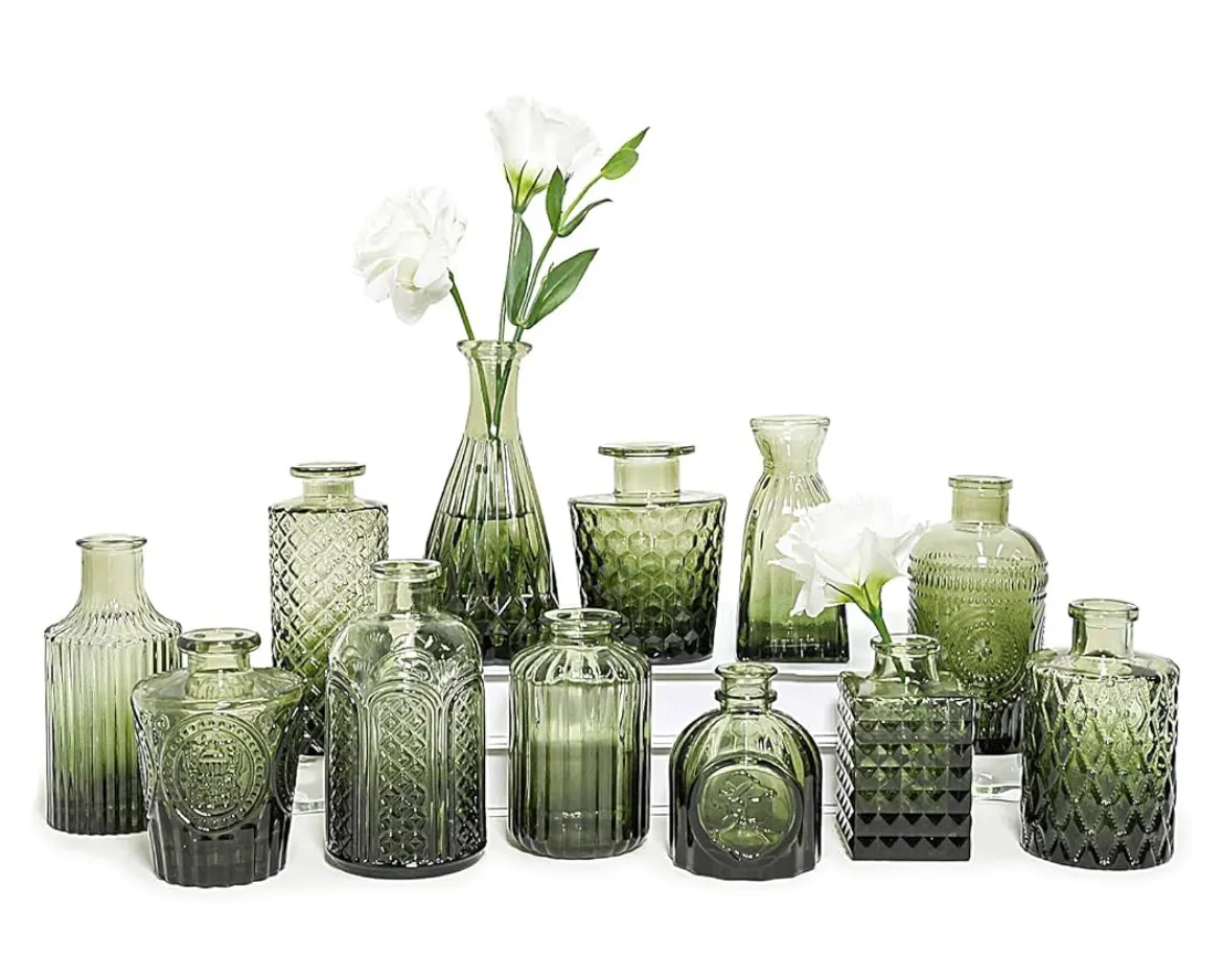 Green Bud Vases