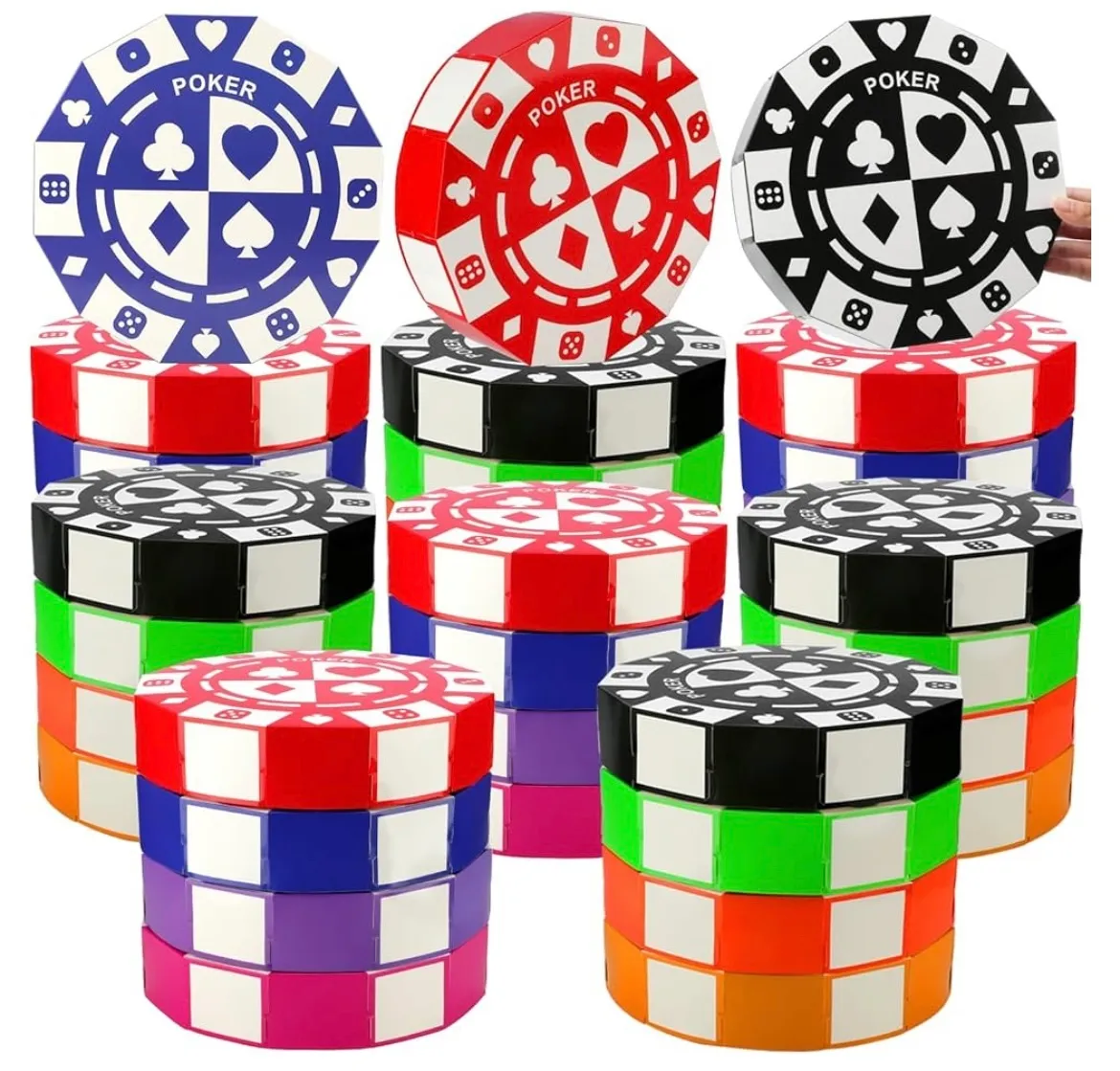 Poker Chip Party Decor Boxes