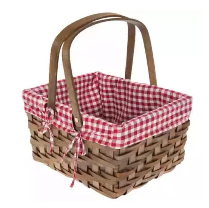 Red & White Gingham picnic basket
