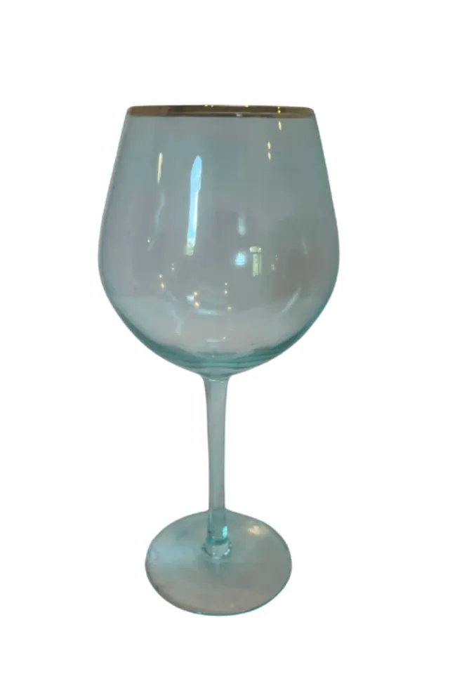 Teal Wine Glass
