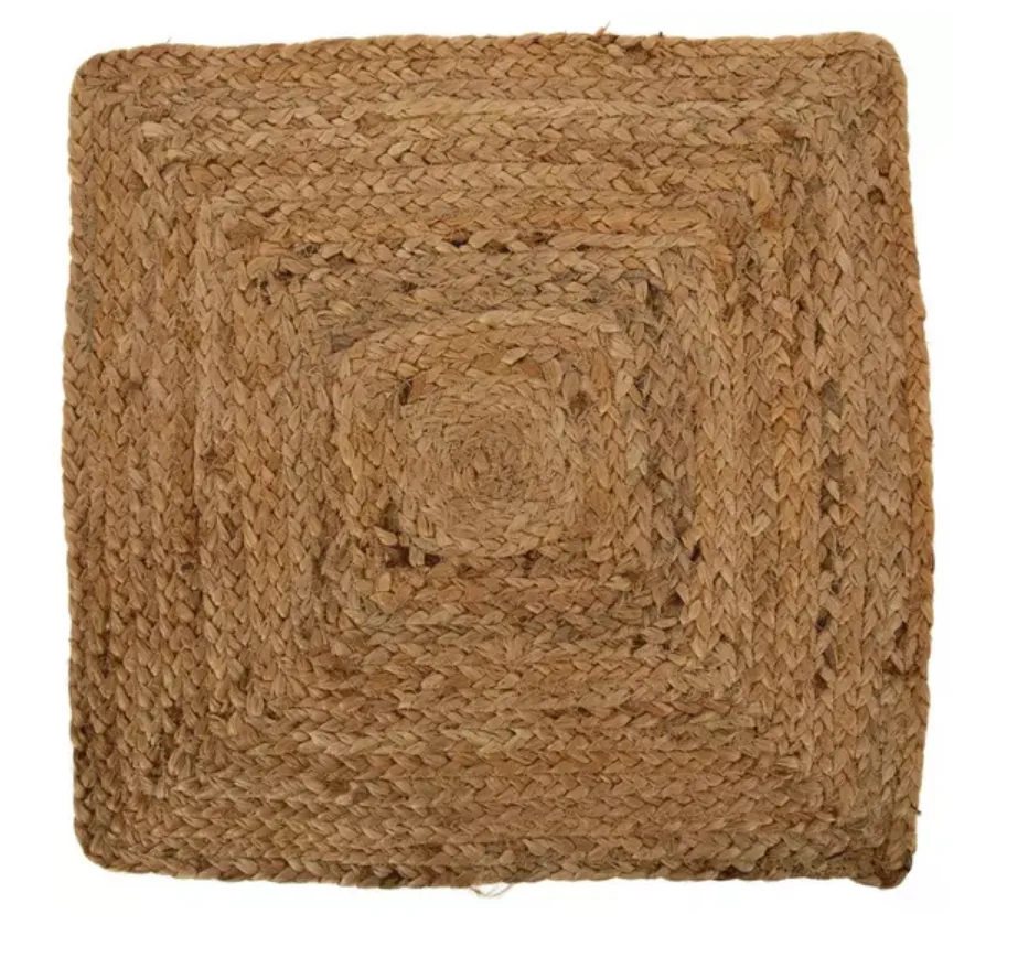 Braided jute square placemat