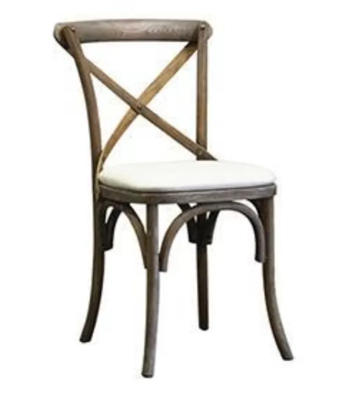 Chaise dos croisé brun