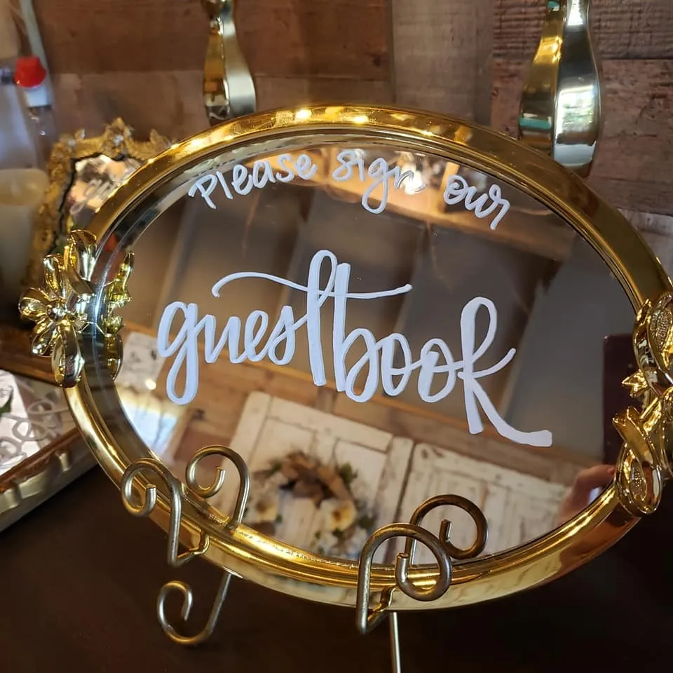 Mirrored "Sign our Guestbook" Sign
