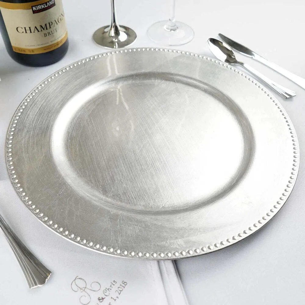 Silver with Beaded Rim Charger