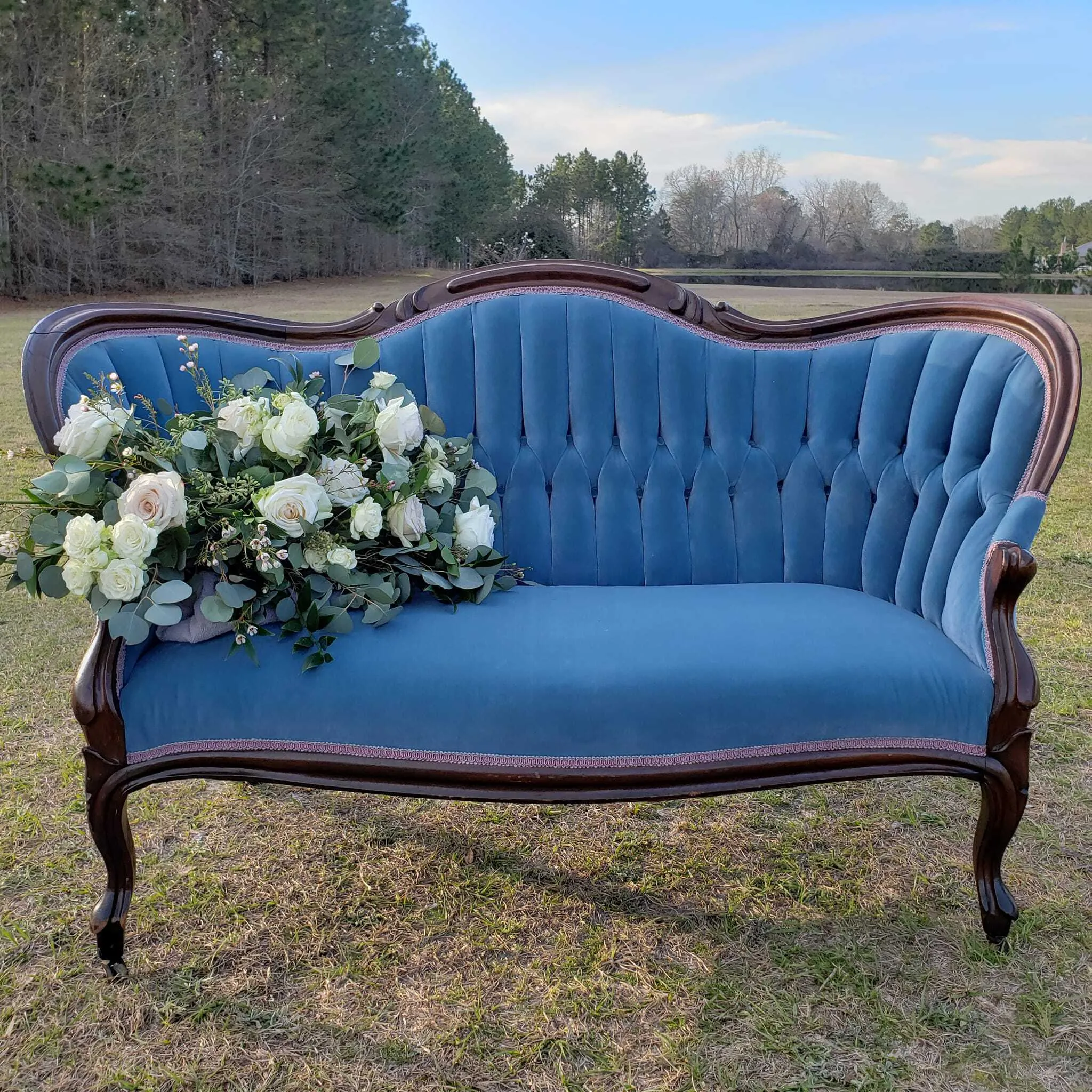 Blue Antique Sofa