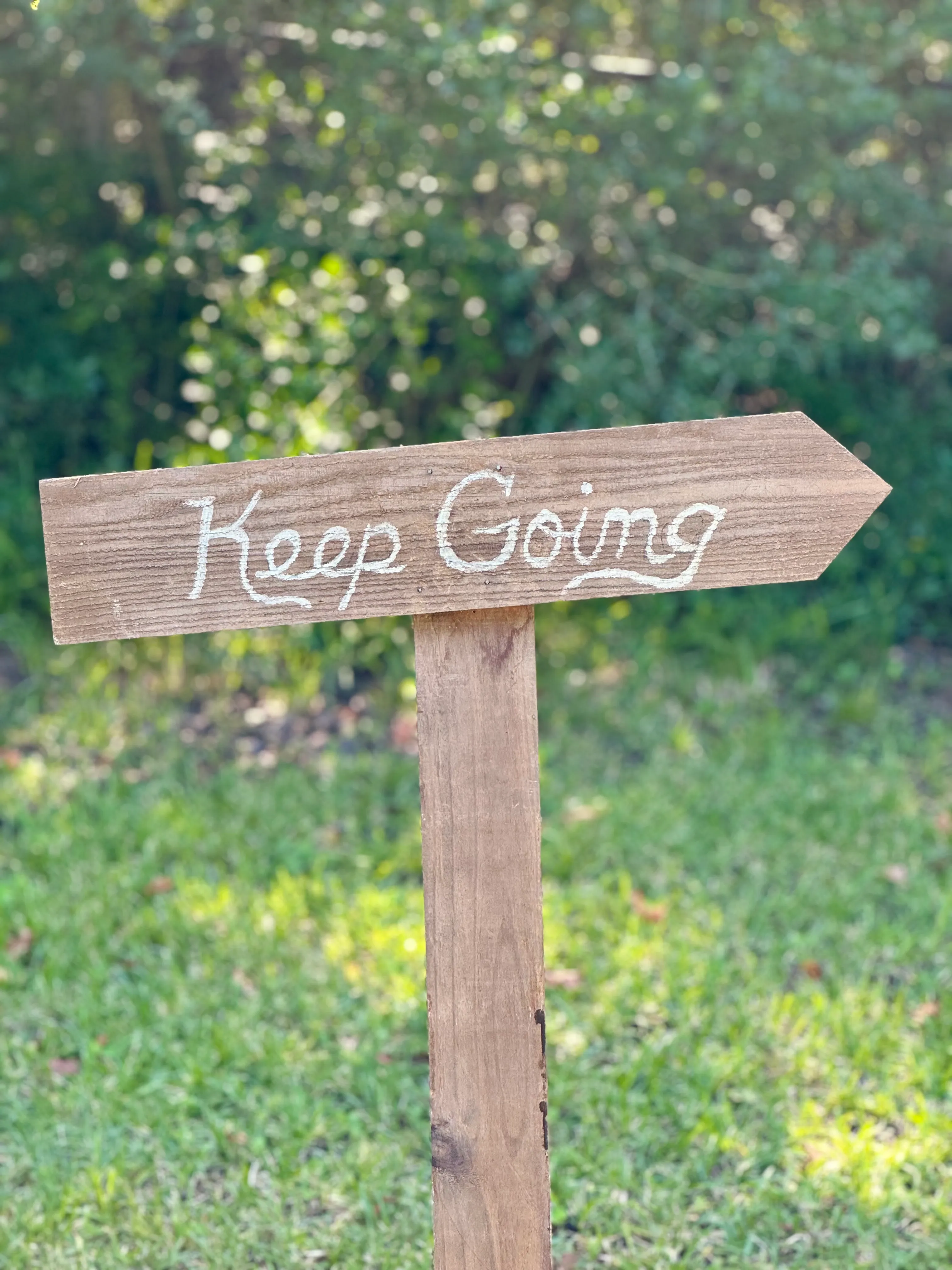 Wooden Stake Sign - Keep Going