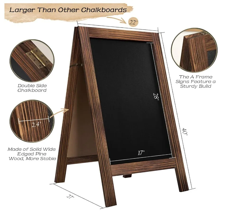 Large Rustic A-Frame Chalkboard Sign
