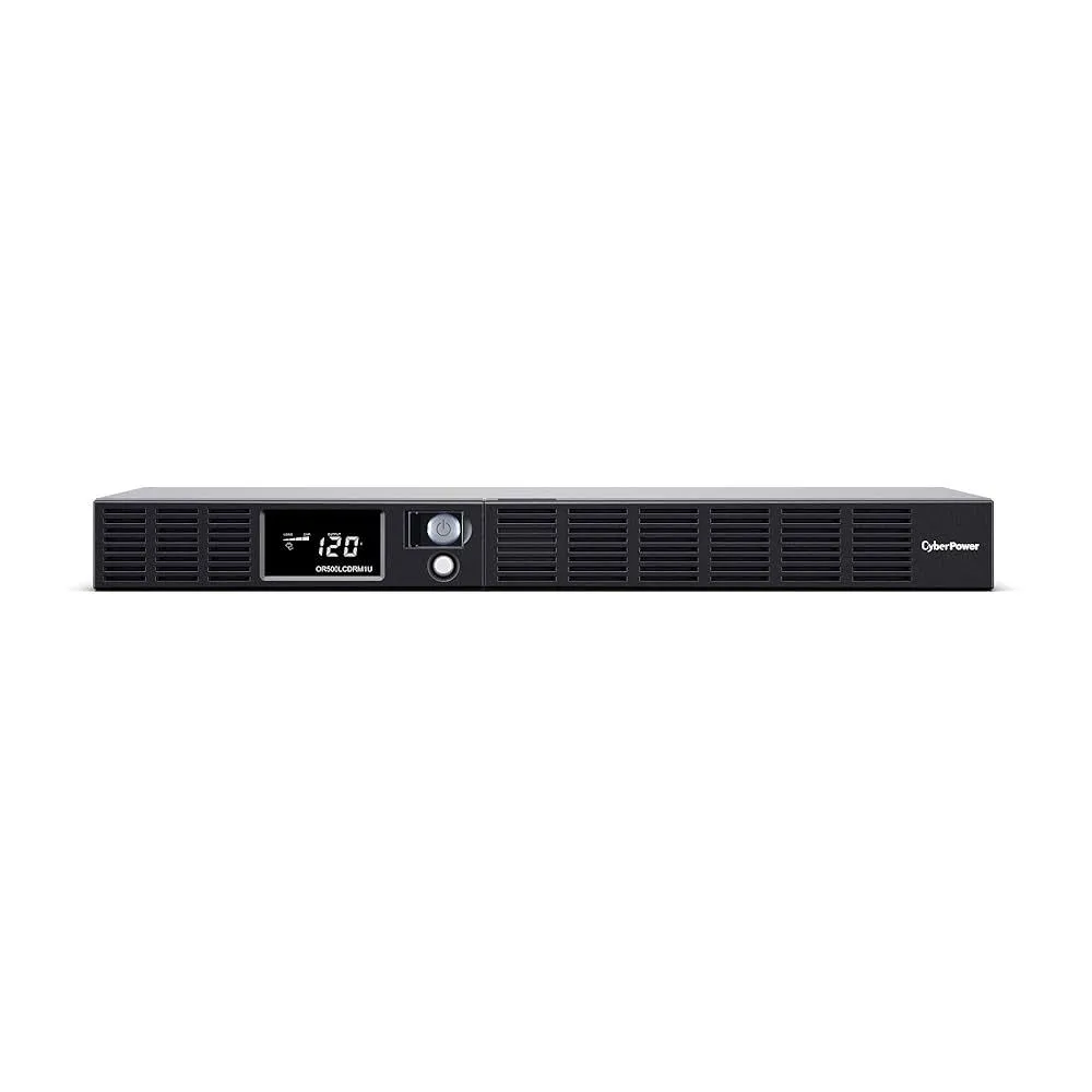 CyberPower OR500LCDRM1U Smart App LCD UPS Battery Backup and Surge Protector, 500VA/300W, 6 Outlets, AVR, 1U Rackmount, UL Certified