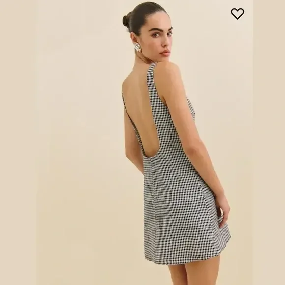 Rosemond Low-back Dress in Linen - Size: l