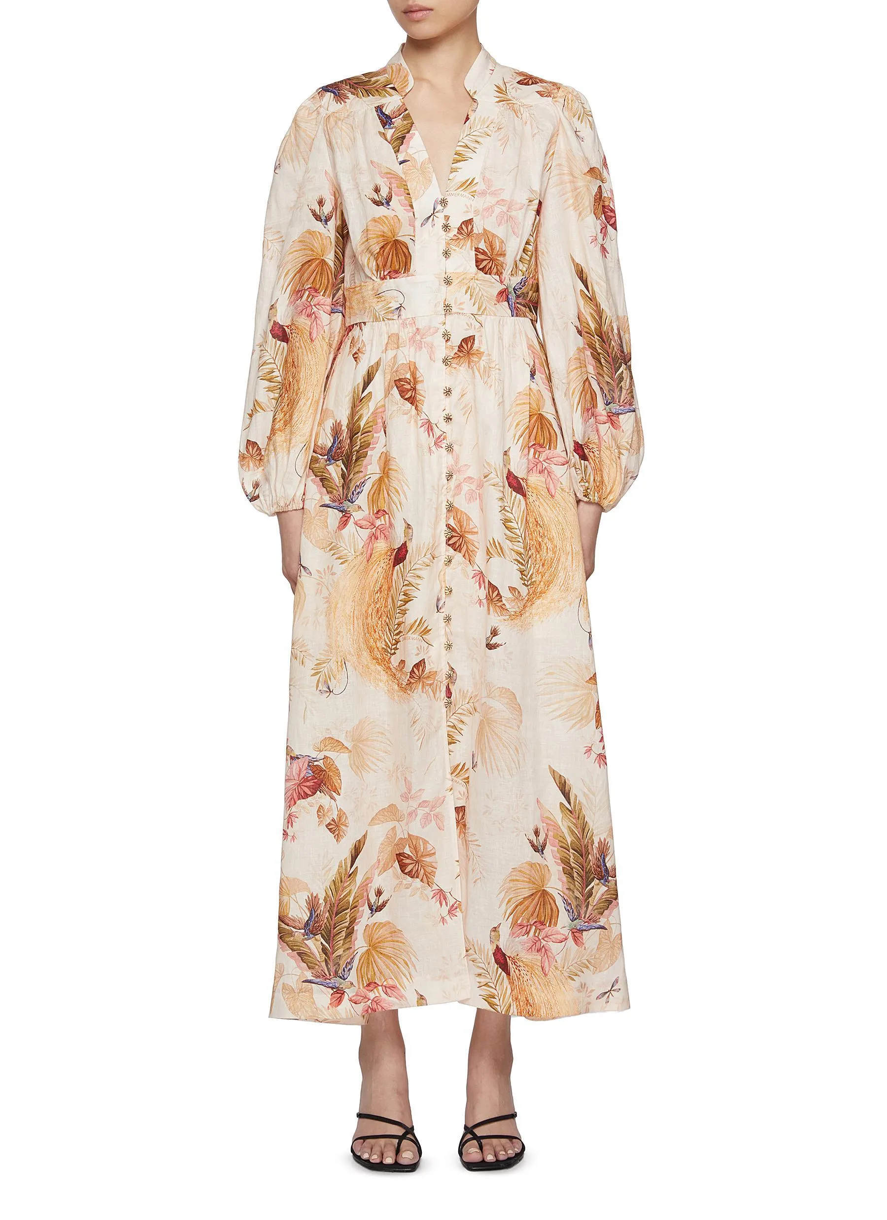 Ascension Plunge Midi Dress in Cotton - Size: l