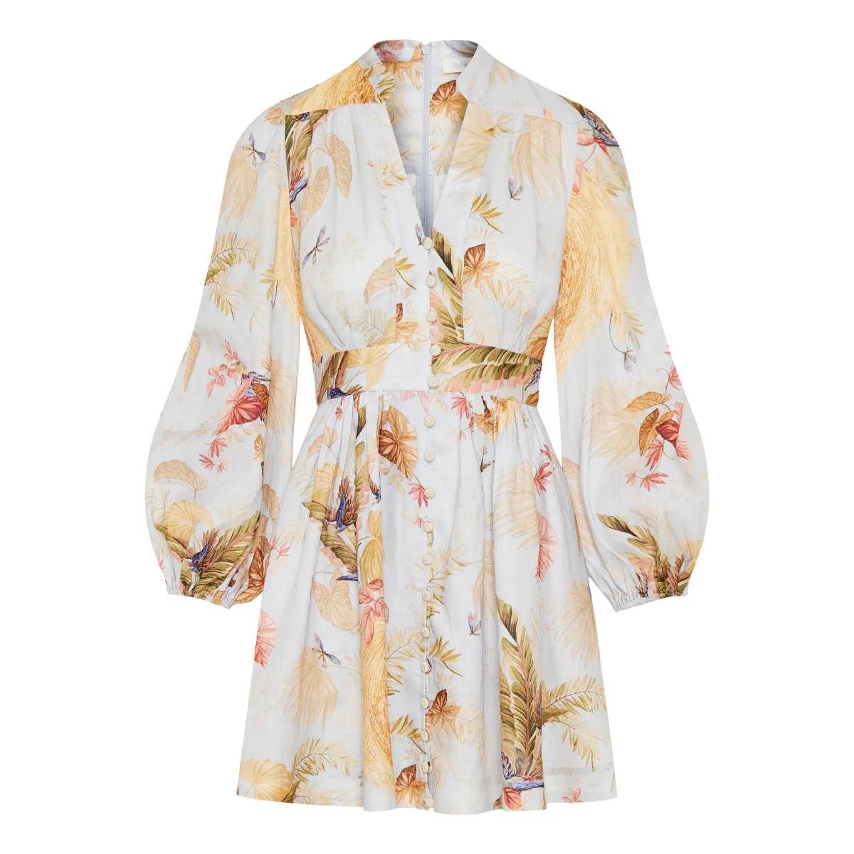 Ascension Plunge Mini Dress in Linen - Size: xxl
