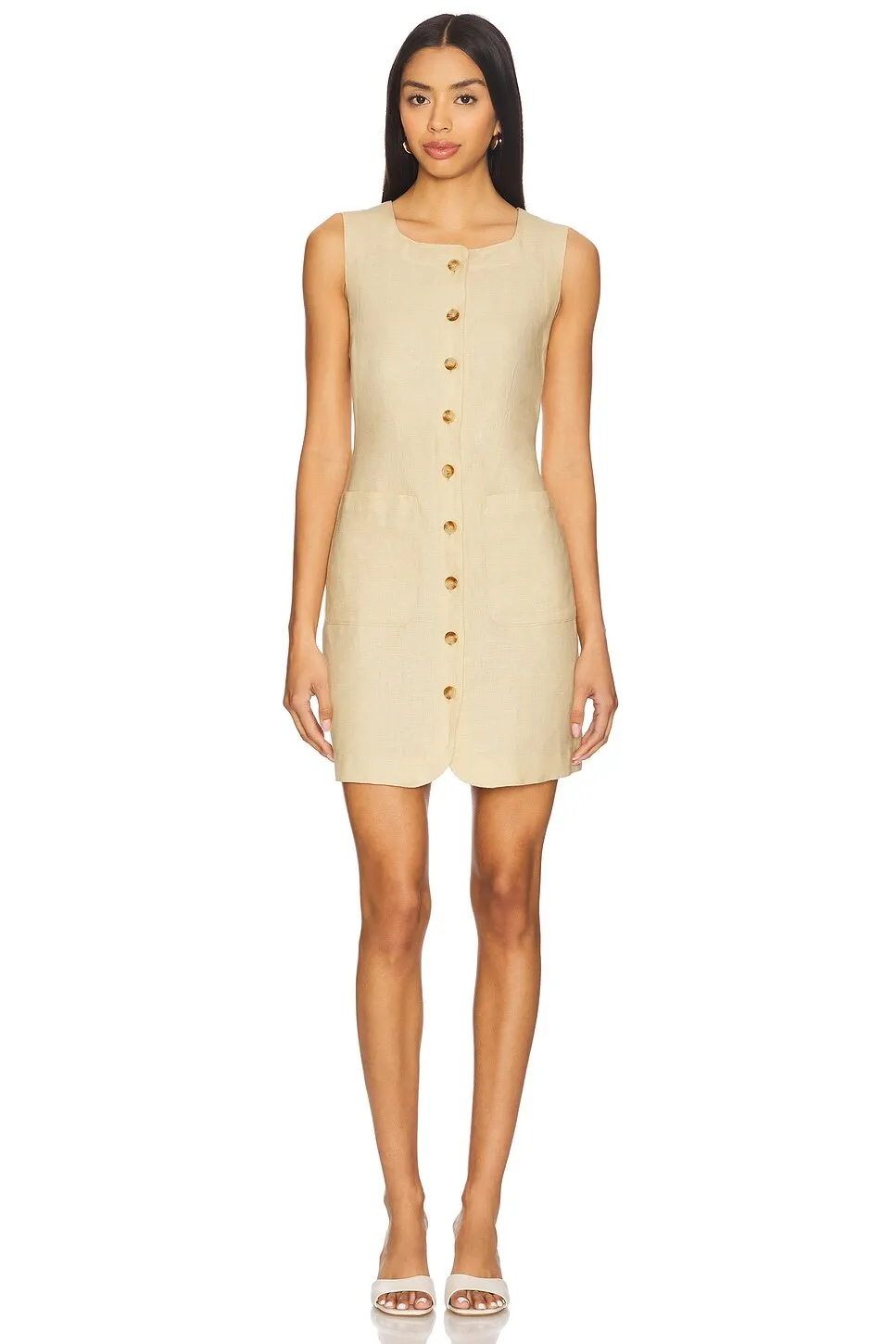 Citron Mini Dress in Linen - Size: xxl