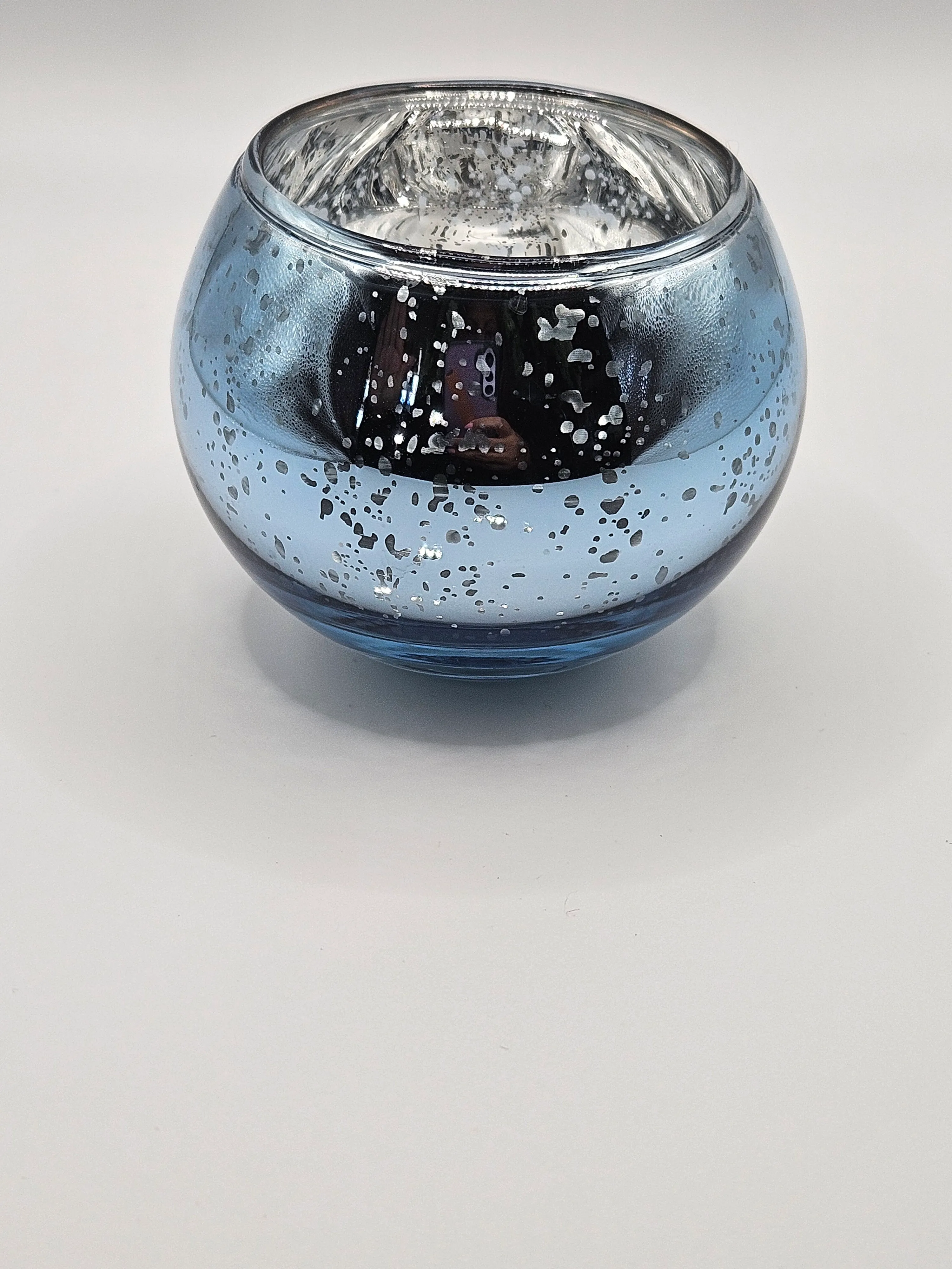 Mercury Speckled Tealight Holder - Blue