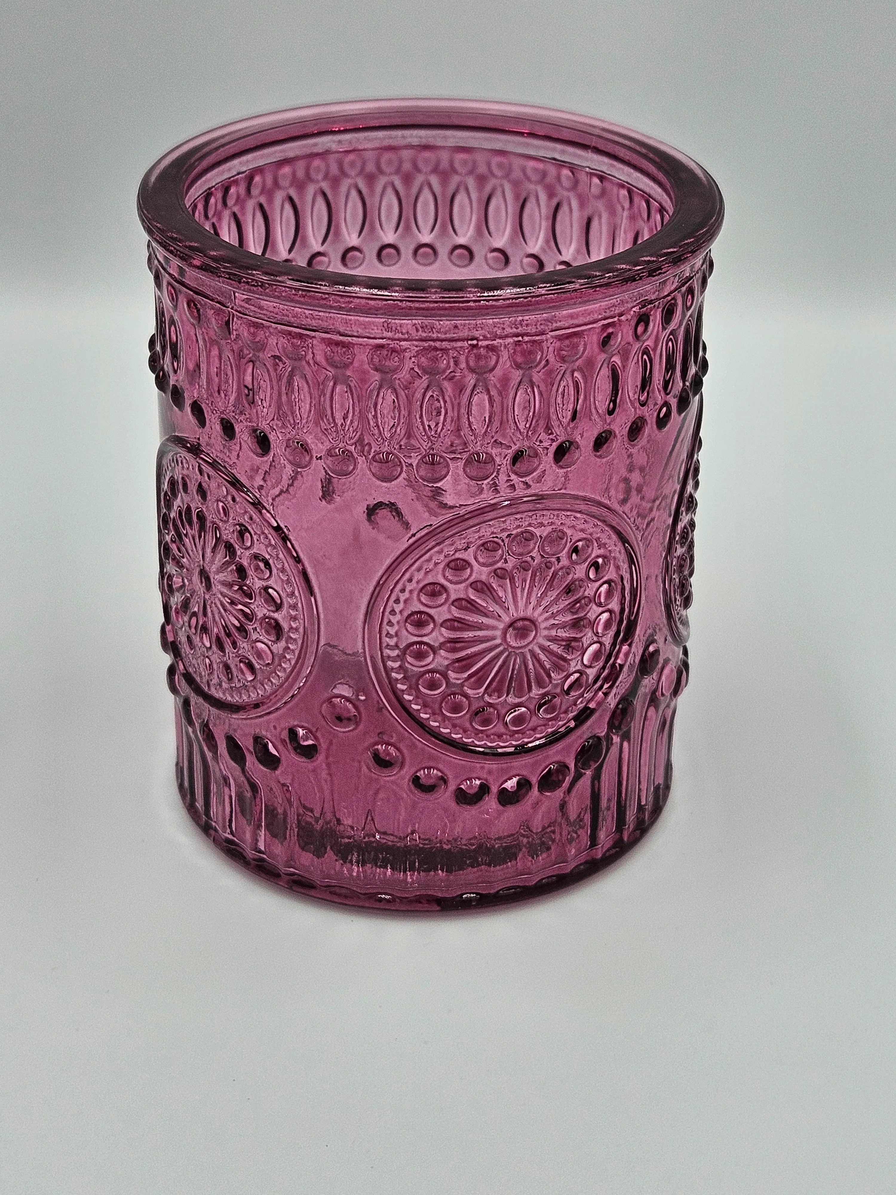 Circle Beaded Pattern Votive Holder - Purple
