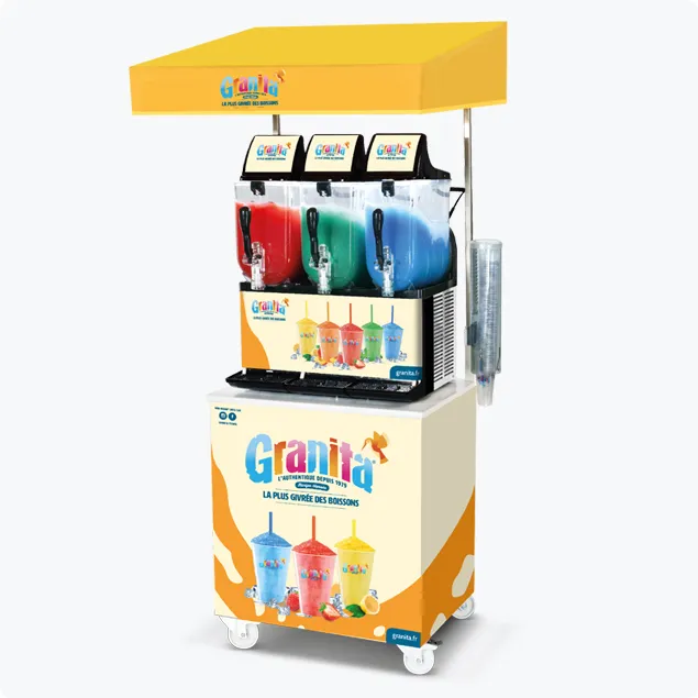 Machine à Granita 3 bacs sur chariot
