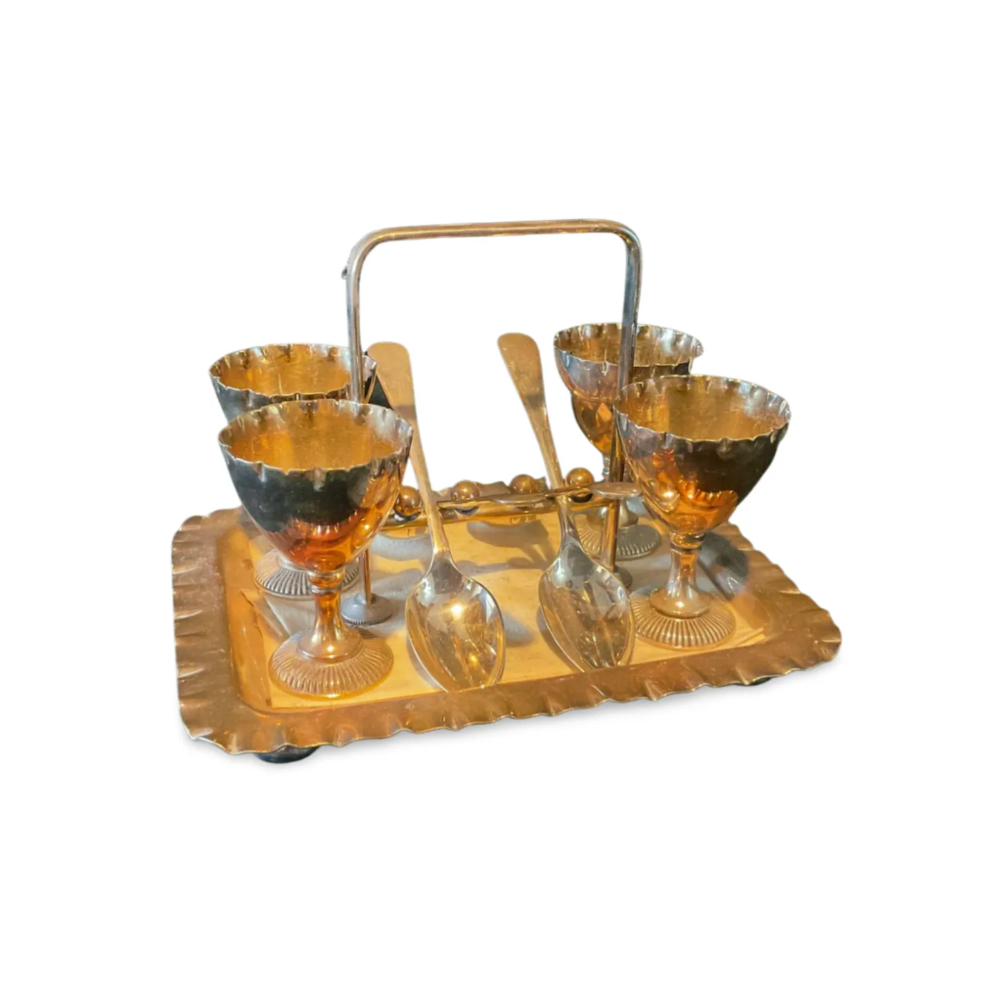 Egg Cup & Spoon Set - Silver Type 2