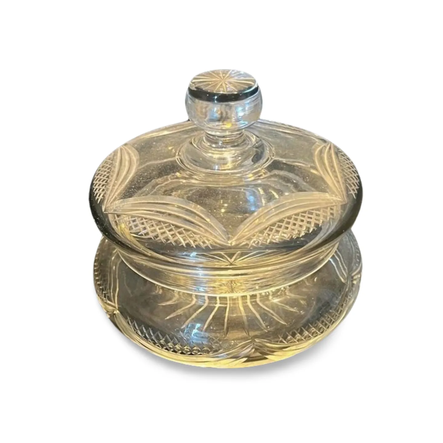 Powder Bowl - Cut Glass with Lid Type 2