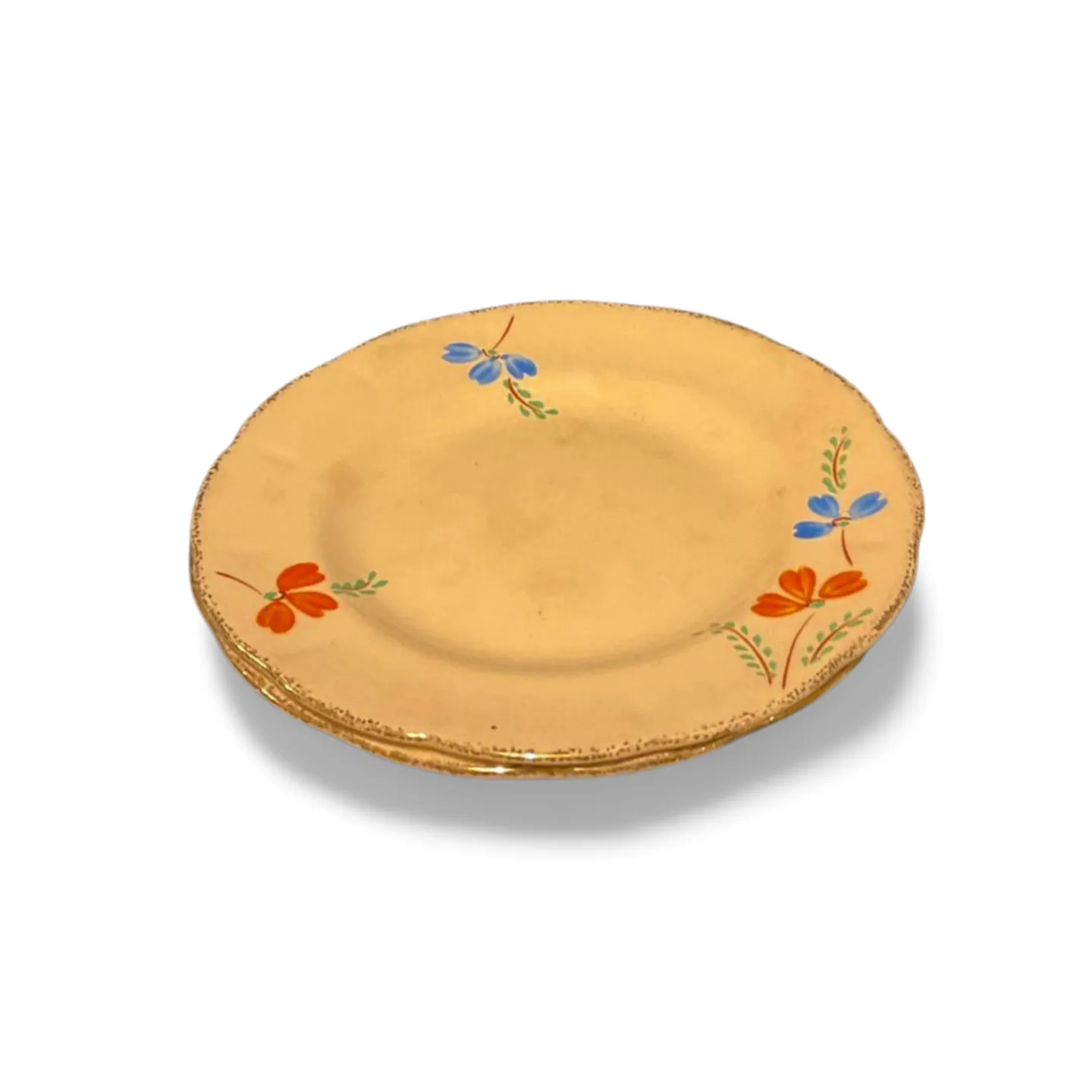 Side Plate - Orange and Blue Flower