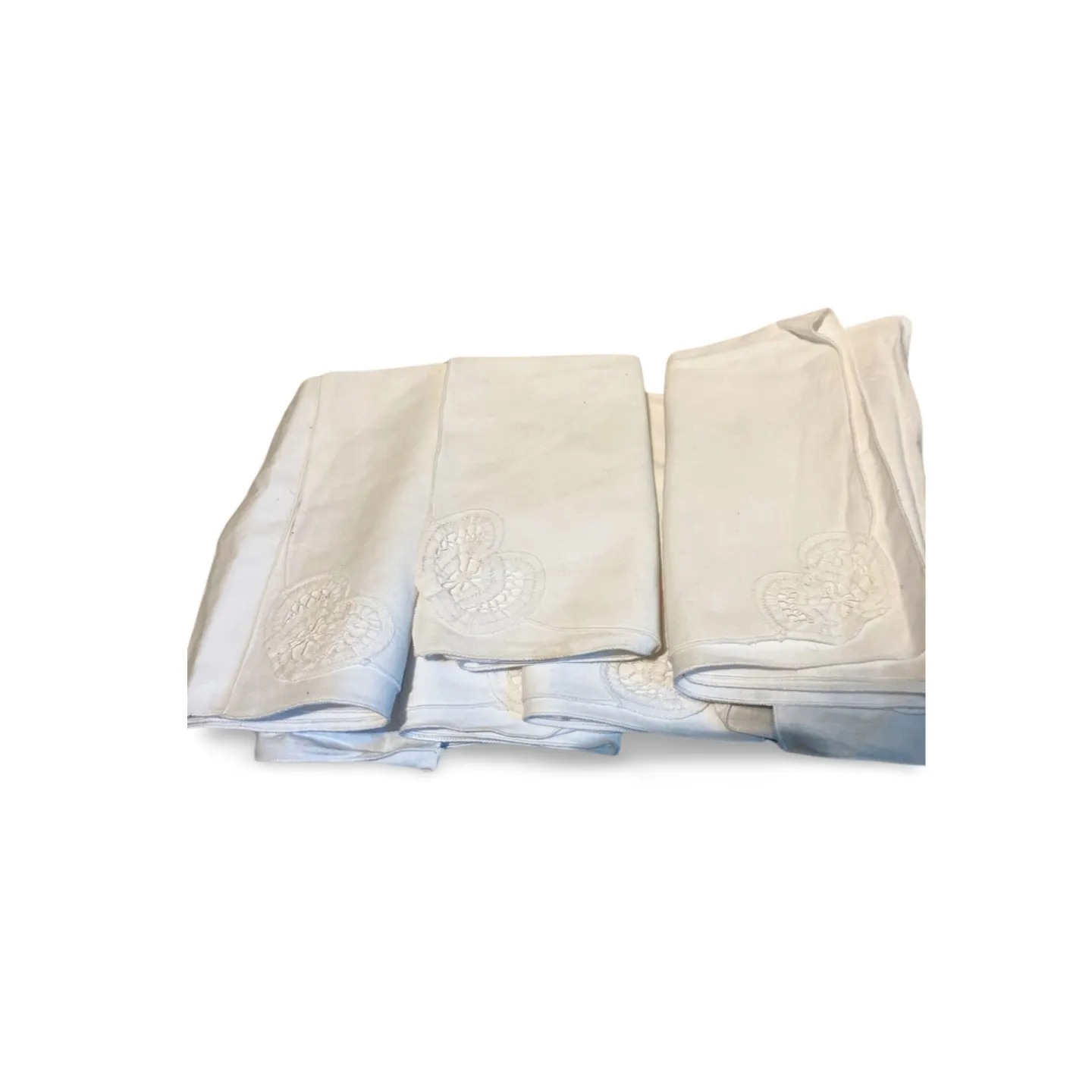 Napkin - White, Corner Lace Detail 