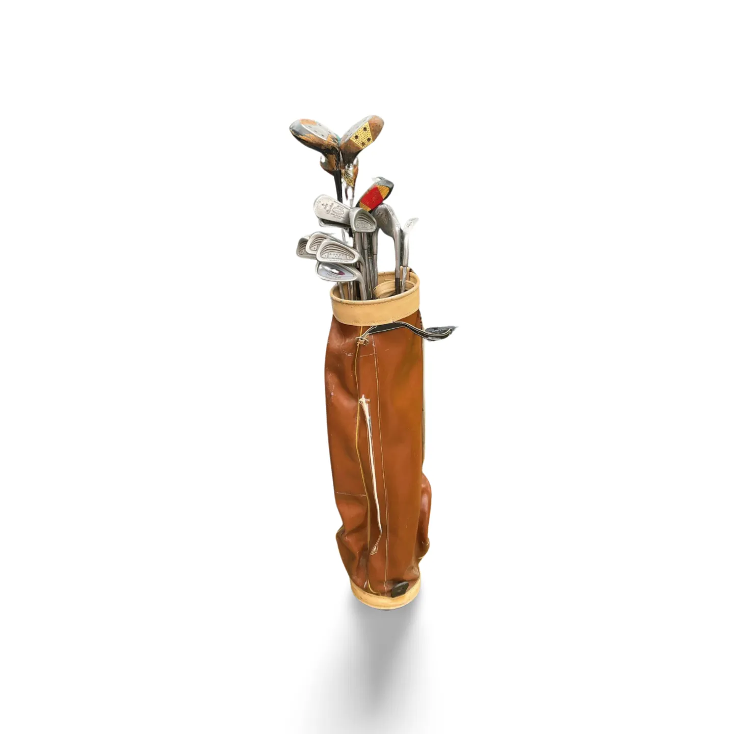 Golf Clubs - 1950s in Brown Leather bag