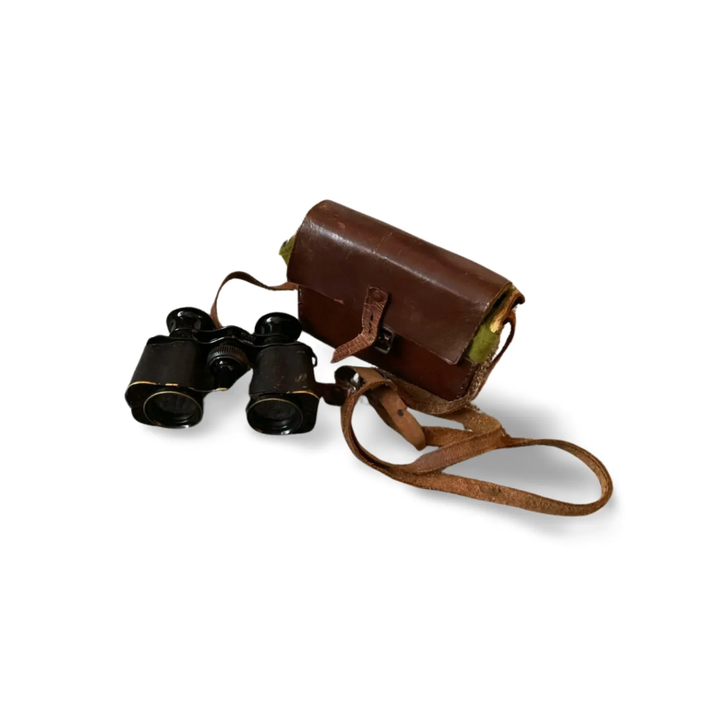Binoculars - Small Vintage in Brown Leather Case