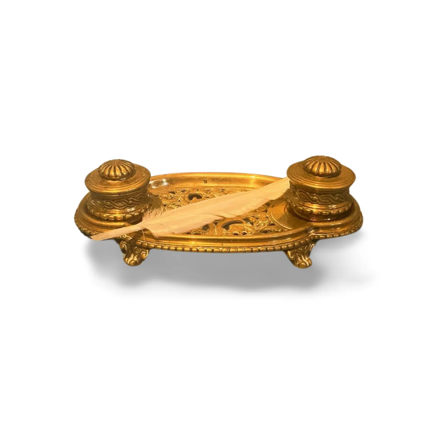 Writing Stand - Brass with Quill