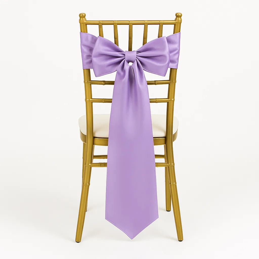 Lavender Satin Chair Sashes Bows