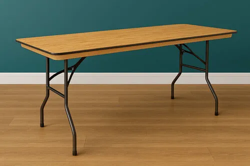 6 FT Rectangular Wood Folding Banquet Table