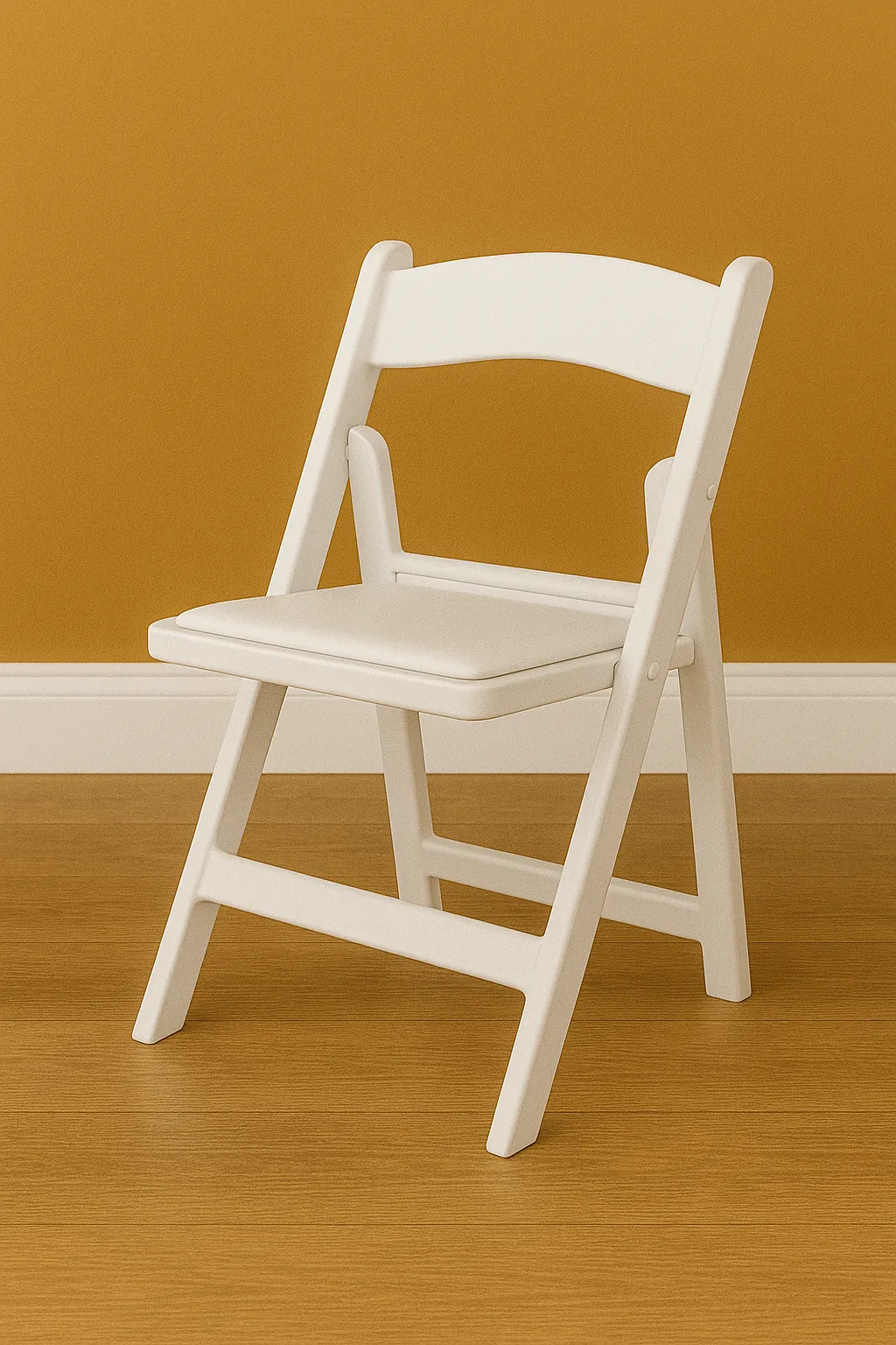 Resin Padded Folding Chair- White
