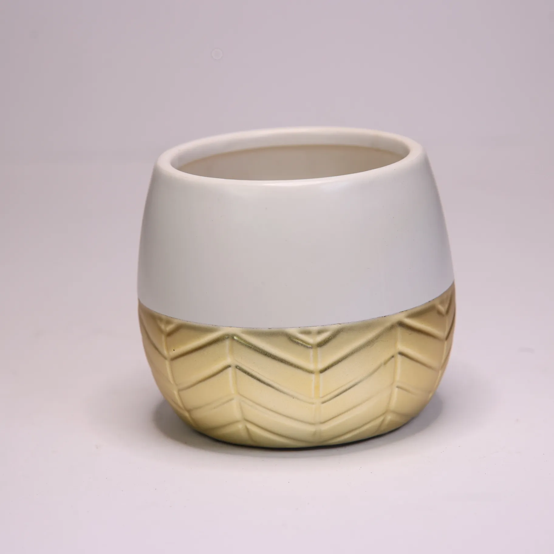 Gold and White Candleholder