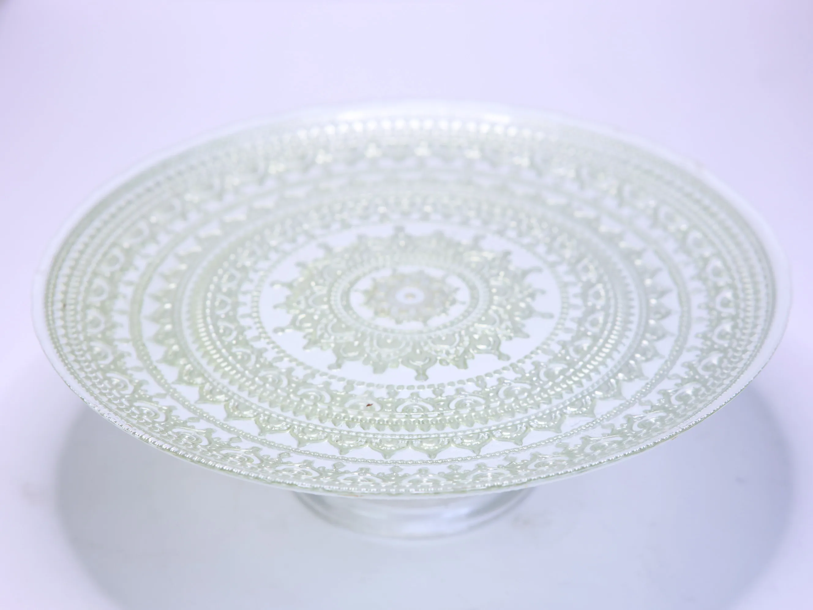 Glass Mandala Cake Stand - Mint
