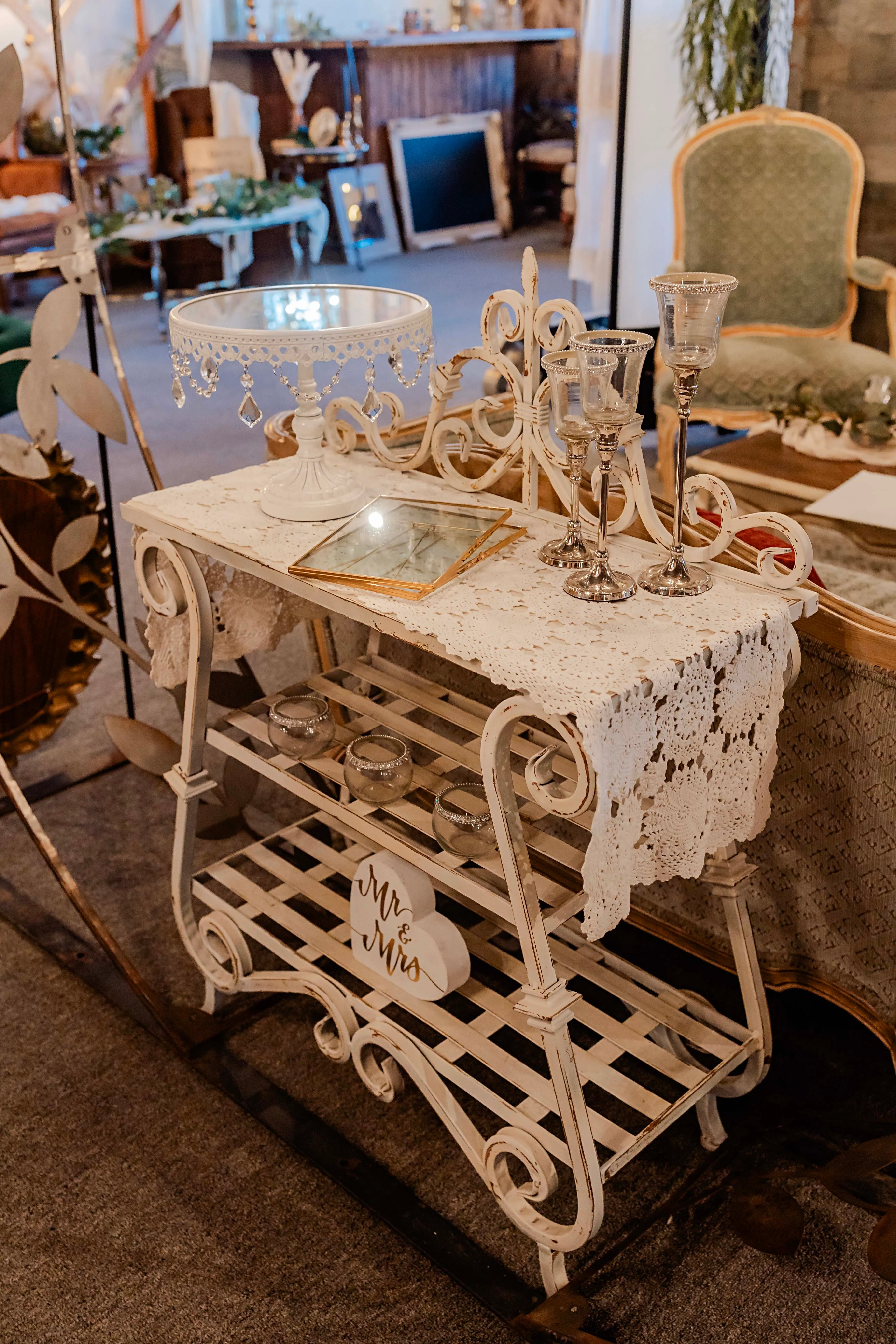 Cream Metal Table
