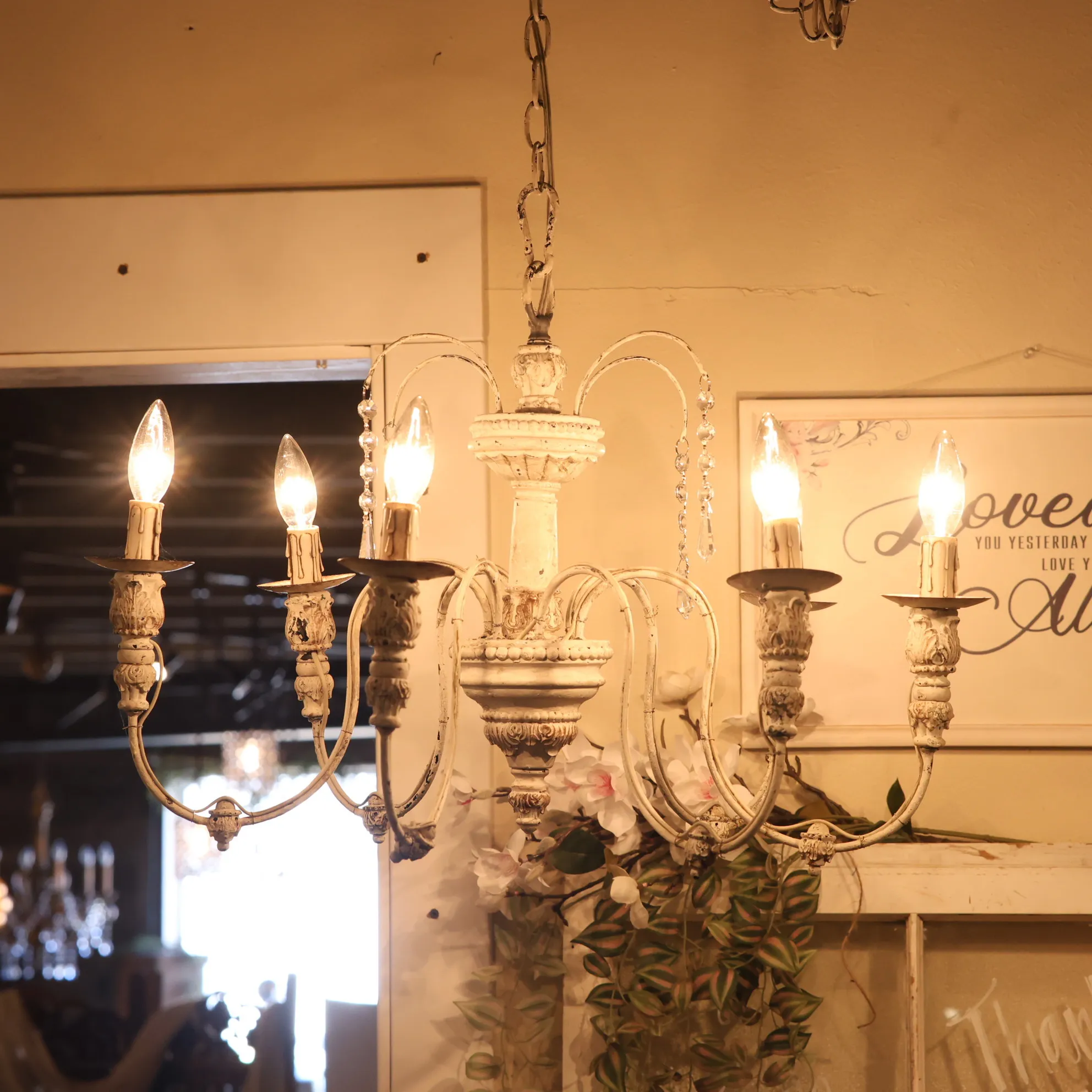 Vintage Carved Chandelier