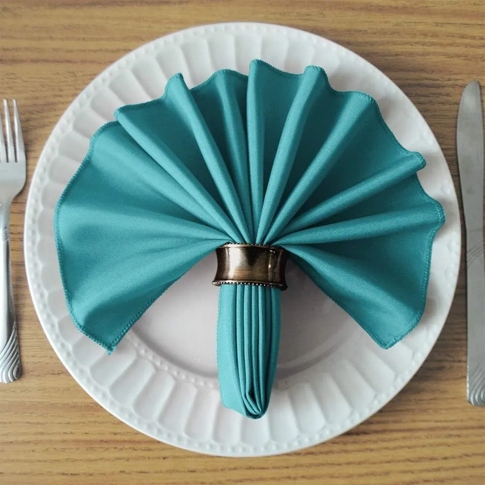 17" x 17" Caribbean Blue Polyester Napkin