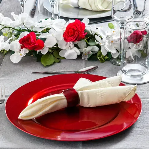 Metallic Red Plain Charger Plate