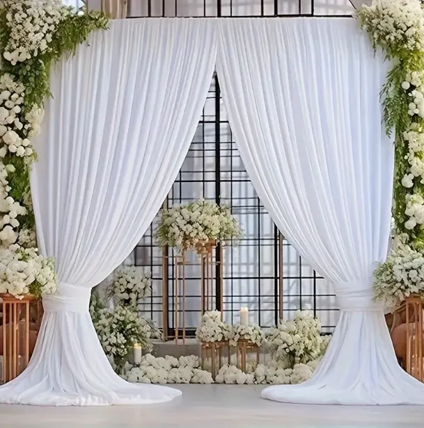 4.5' x 9.5' White Backdrop Curtain