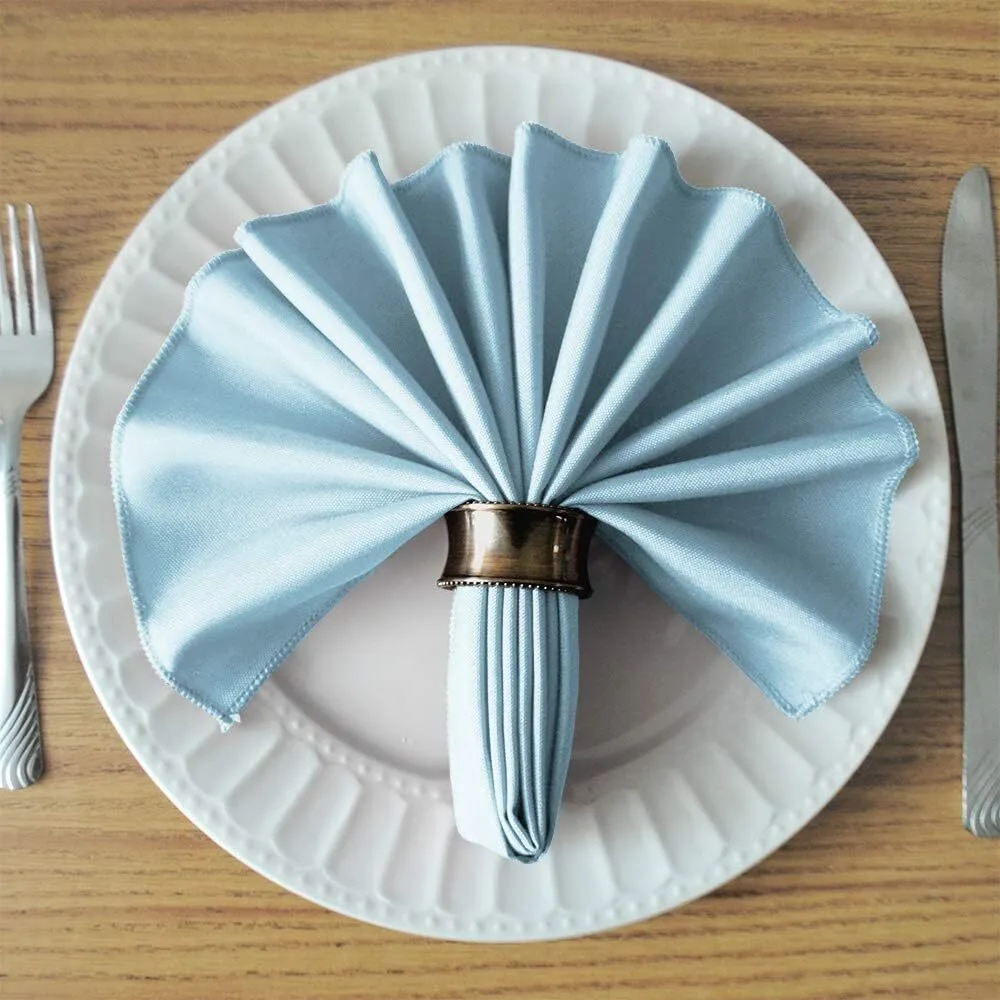 17" x 17" Baby Blue Polyester Napkin