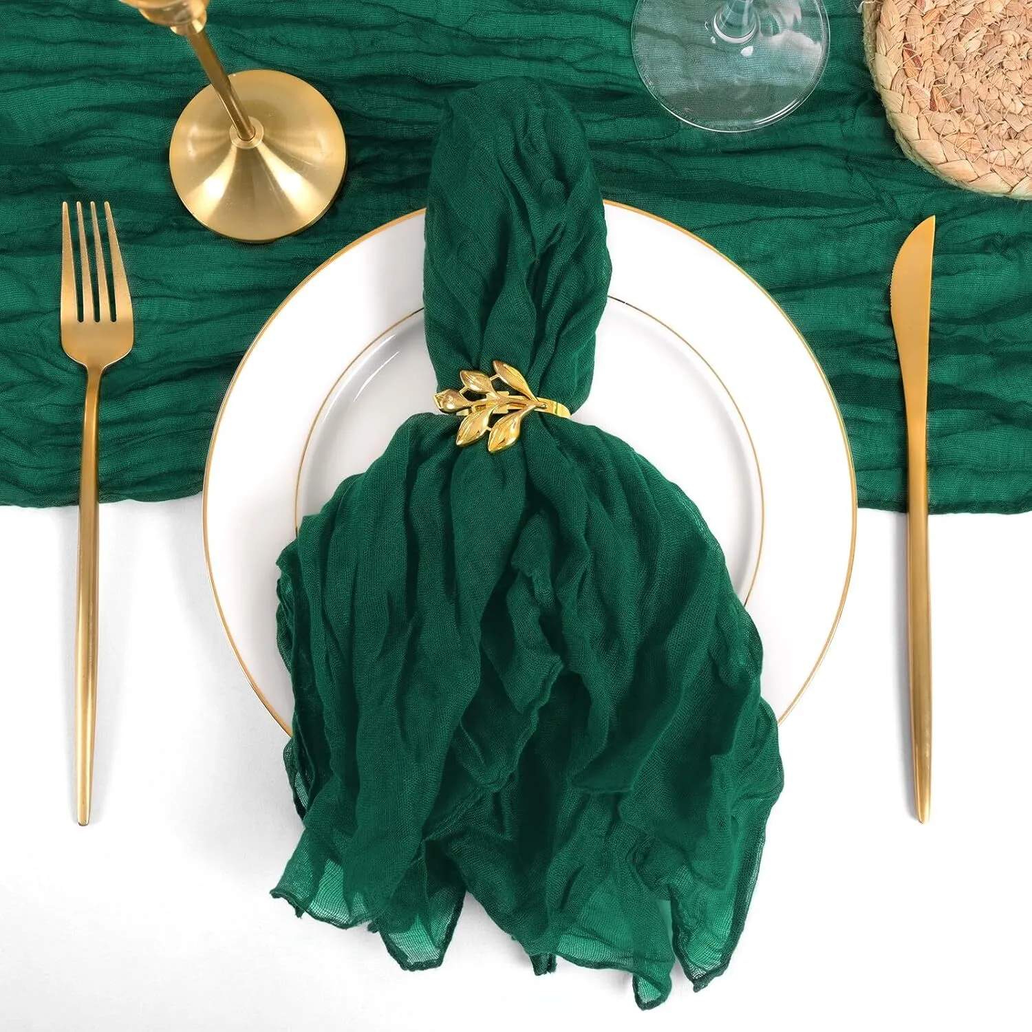 20" x 20" Emerald Green Cheesecloth Napkin