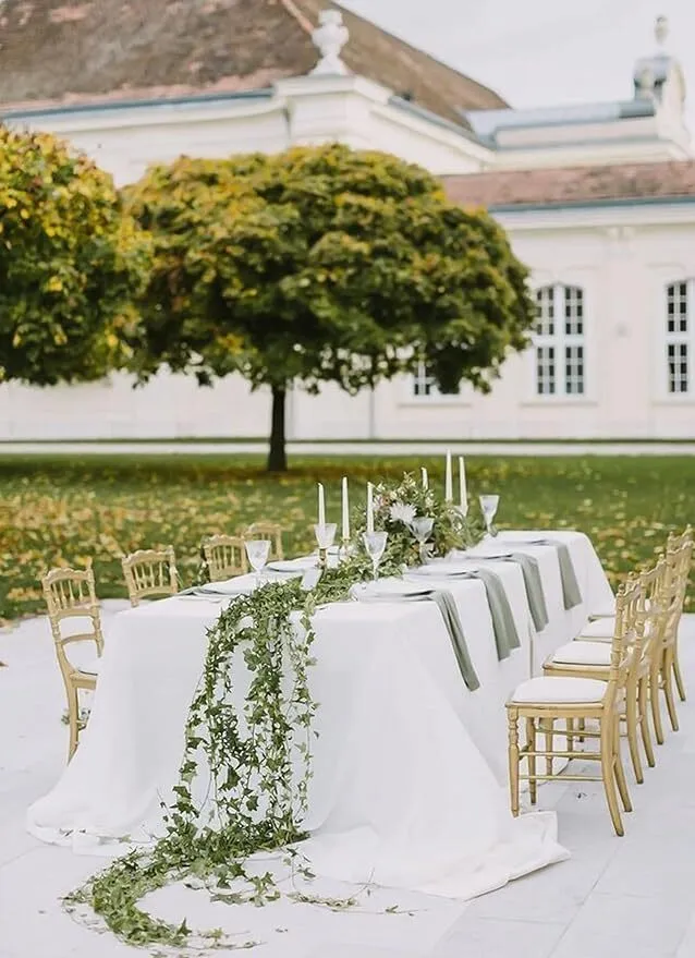 90" X 156' White Rectangle Tablecloth 