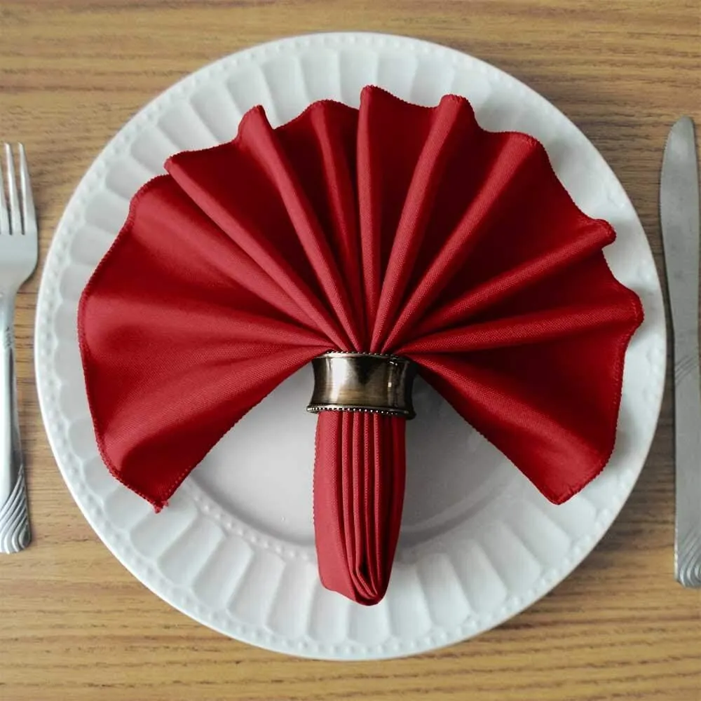 17" x 17" Cherry Red Polyester Napkin